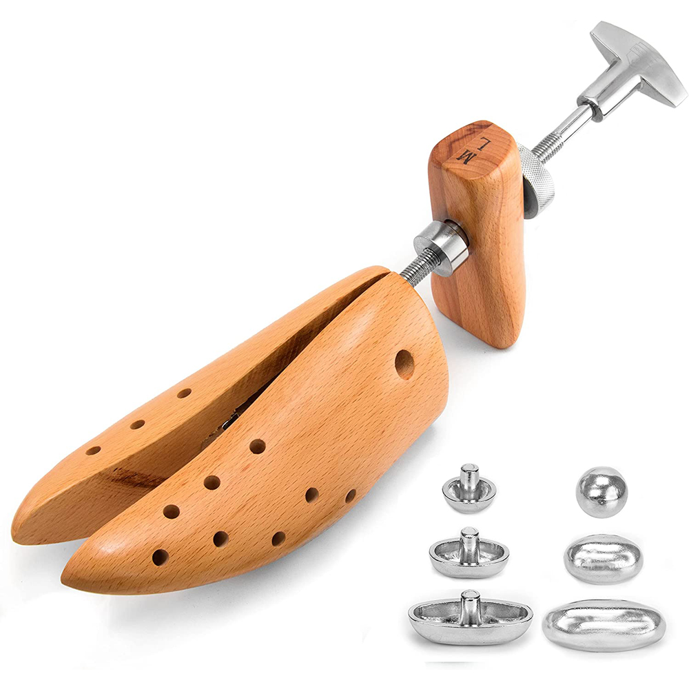 Cross-border Amazon adjustable shaping and expanding shoe lasts, solid wood shoe trees that can be adjusted to widen, painted beech wood shoe trees.